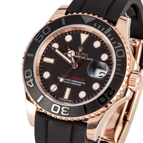 rolex yacht master pink gold rubber strap|rolex rubber strap yachtmaster.